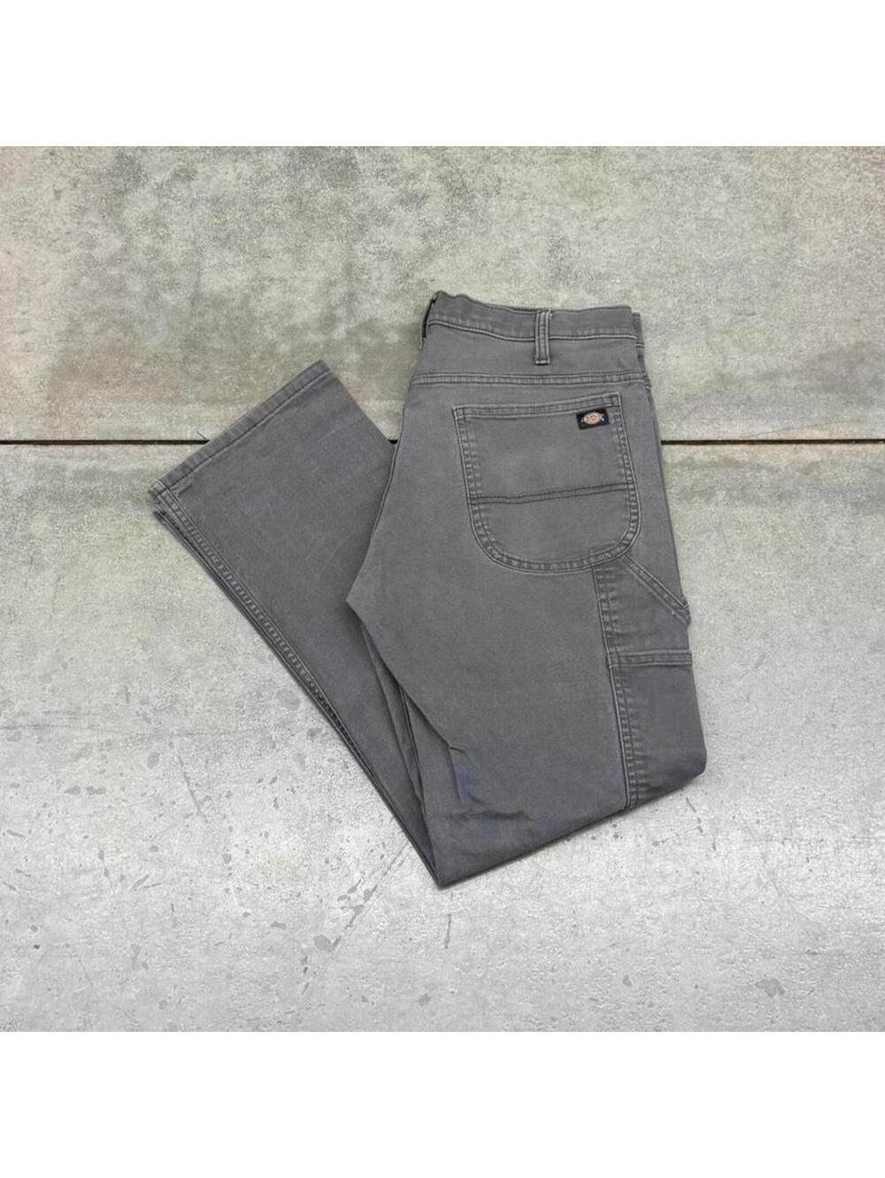 vintage dickies faded grey relaxed baggy fit cargo pants size 32 x 30